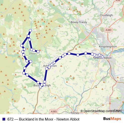 672 bus Line Map