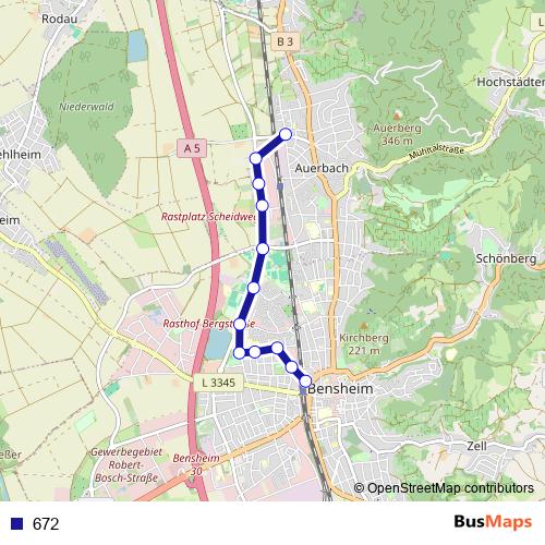 672 bus Line Map