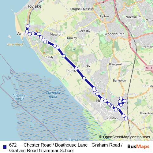 672 bus Line Map