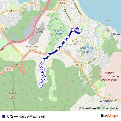 672 bus Line Map