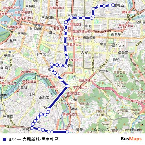 672 bus Line Map