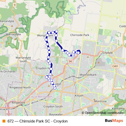 672 bus Line Map