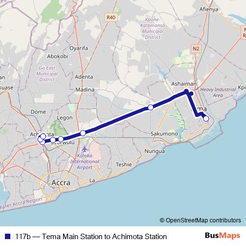 117b bus Line Map