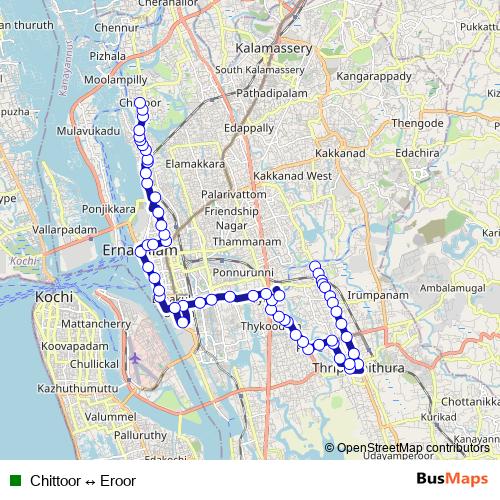 Chittoor ↔ Eroor bus Line Map