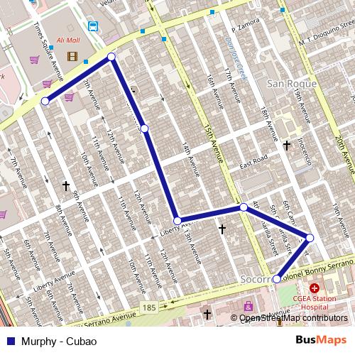 Murphy - Cubao bus Line Map