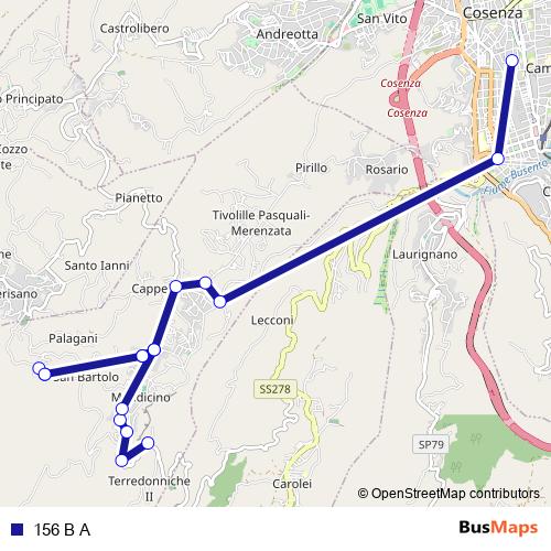 156 B A bus Line Map