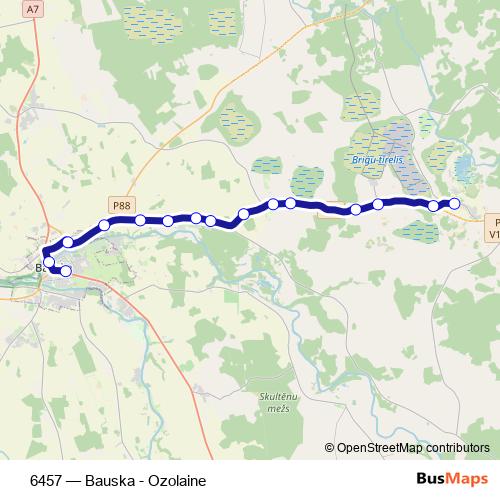 6457 bus Line Map