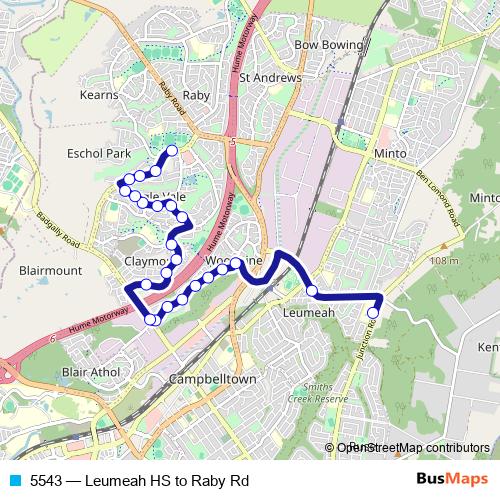 5543 bus Line Map