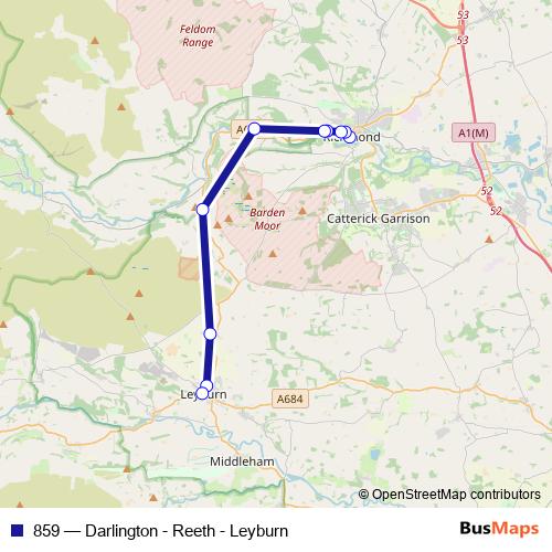 859 bus Line Map