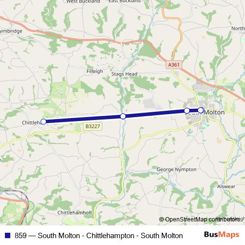859 bus Line Map
