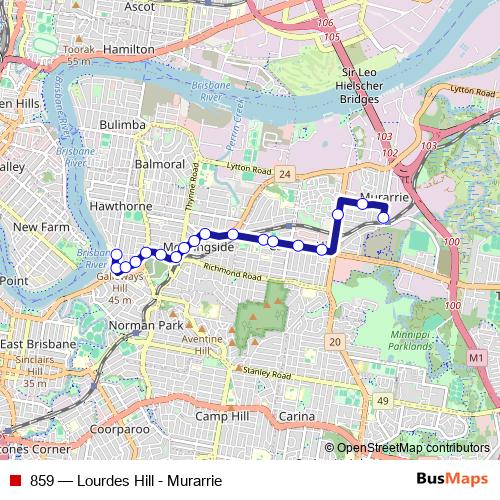 859 bus Line Map