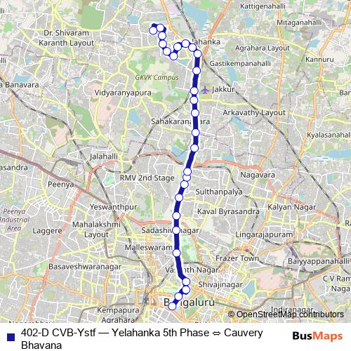 402-D CVB-Ystf bus Line Map