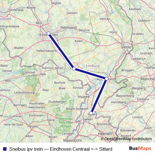 Snelbus ipv trein bus Line Map
