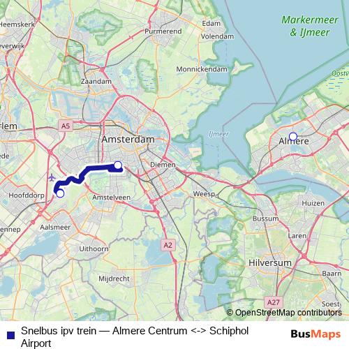 Snelbus ipv trein bus Line Map
