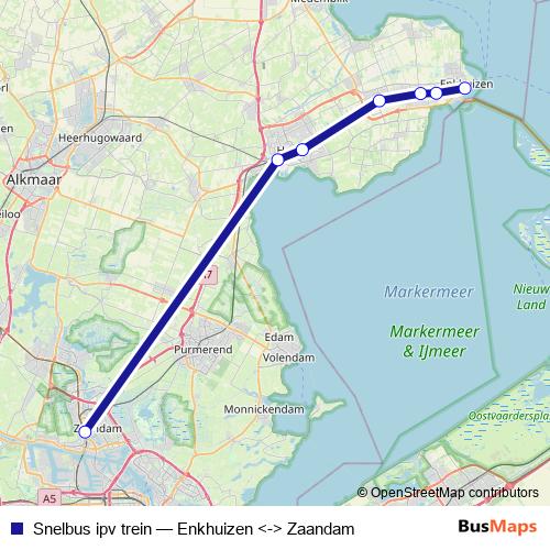 Snelbus ipv trein bus Line Map