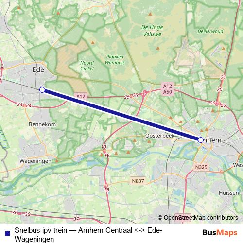 Snelbus ipv trein bus Line Map