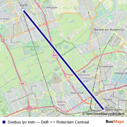 Snelbus ipv trein bus Line Map
