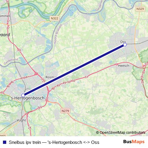 Snelbus ipv trein bus Line Map