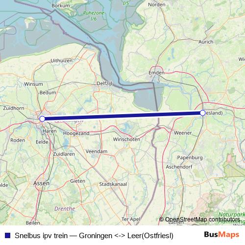 Snelbus ipv trein bus Line Map