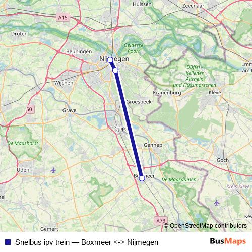 Snelbus ipv trein bus Line Map
