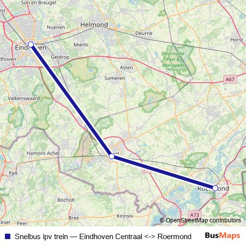 Snelbus ipv trein bus Line Map