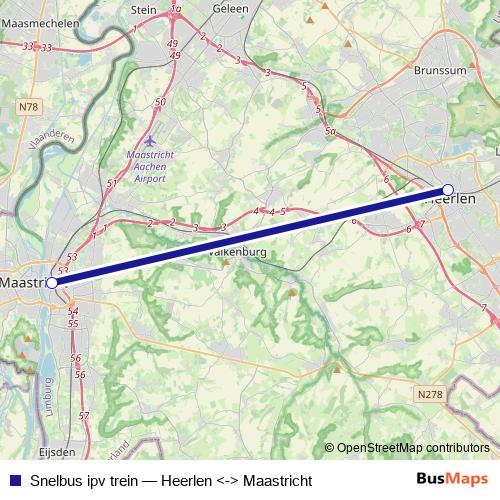 Snelbus ipv trein bus Line Map