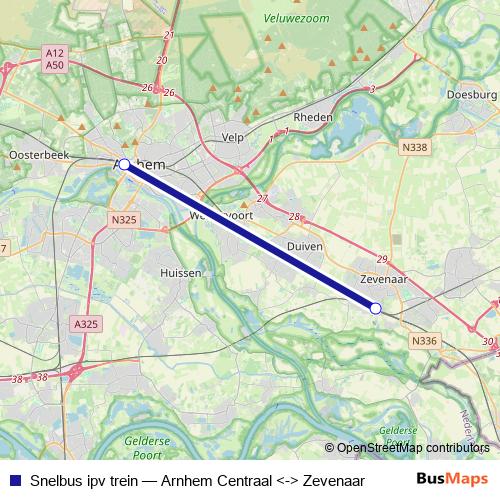 Snelbus ipv trein bus Line Map