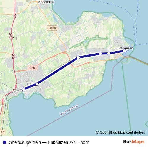 Snelbus ipv trein bus Line Map