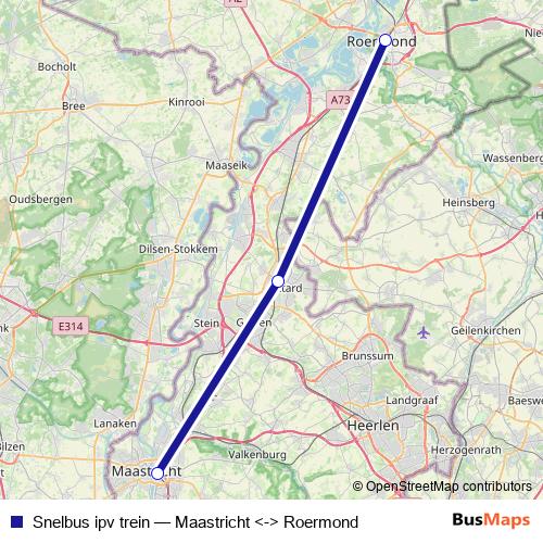 Snelbus ipv trein bus Line Map