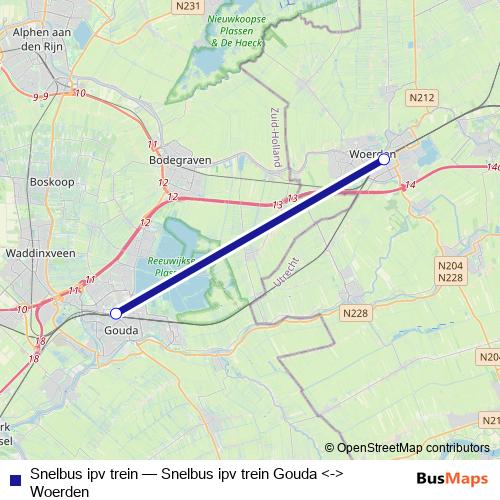 Snelbus ipv trein bus Line Map