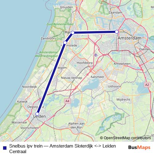 Snelbus ipv trein bus Line Map