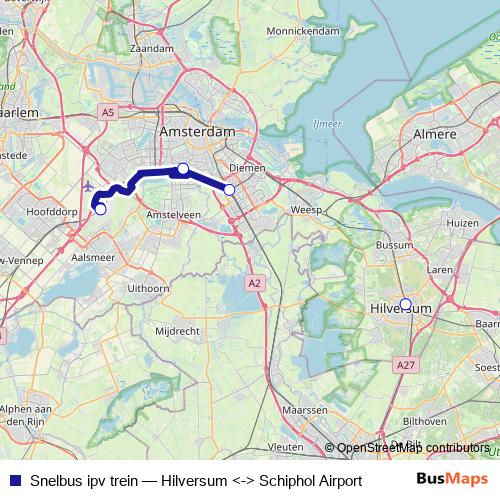 Snelbus ipv trein bus Line Map
