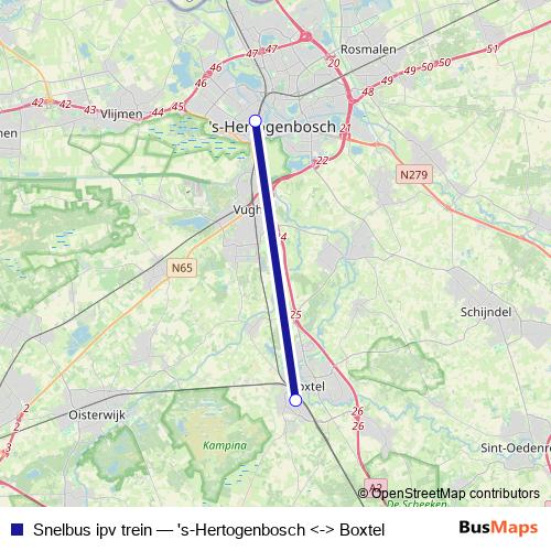 Snelbus ipv trein bus Line Map