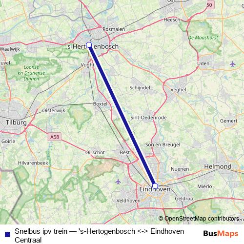 Snelbus ipv trein bus Line Map