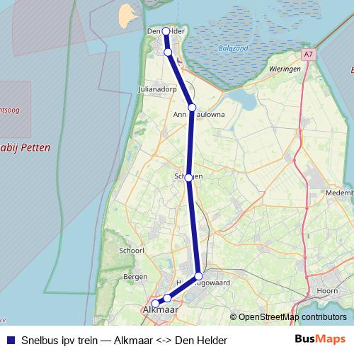 Snelbus ipv trein bus Line Map