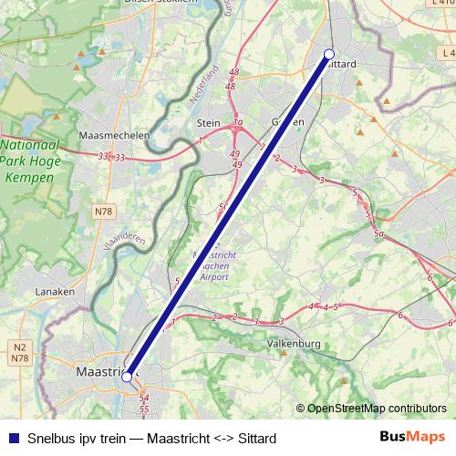 Snelbus ipv trein bus Line Map