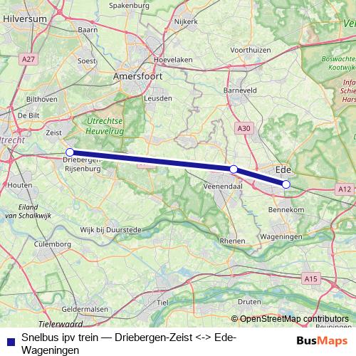 Snelbus ipv trein bus Line Map