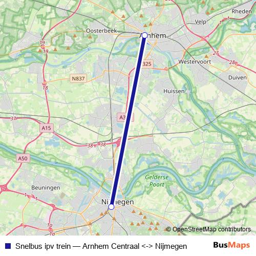 Snelbus ipv trein bus Line Map