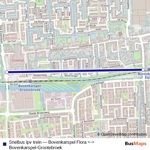 Snelbus ipv trein bus Line Map