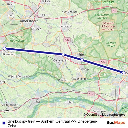 Snelbus ipv trein bus Line Map