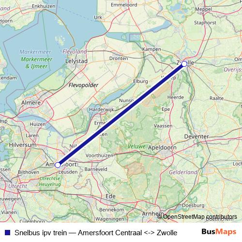 Snelbus ipv trein bus Line Map