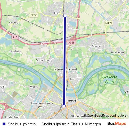 Snelbus ipv trein bus Line Map