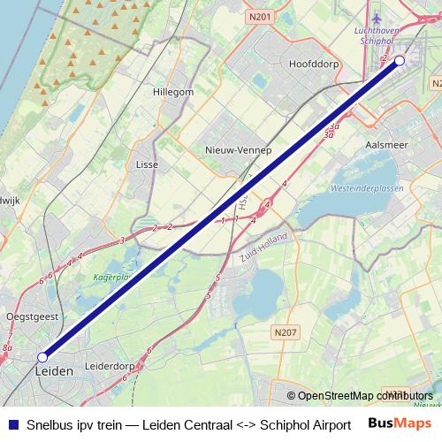 Snelbus ipv trein bus Line Map