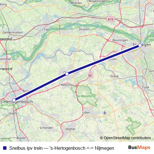 Snelbus ipv trein bus Line Map
