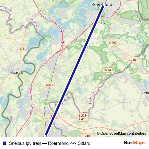 Snelbus ipv trein bus Line Map