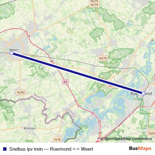 Snelbus ipv trein bus Line Map