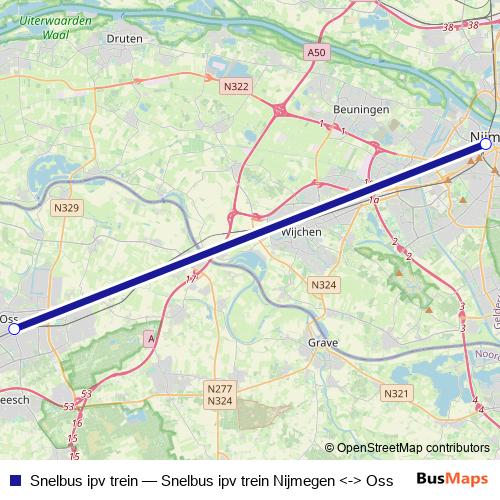Snelbus ipv trein bus Line Map