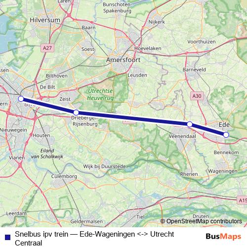 Snelbus ipv trein bus Line Map