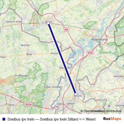 Snelbus ipv trein bus Line Map