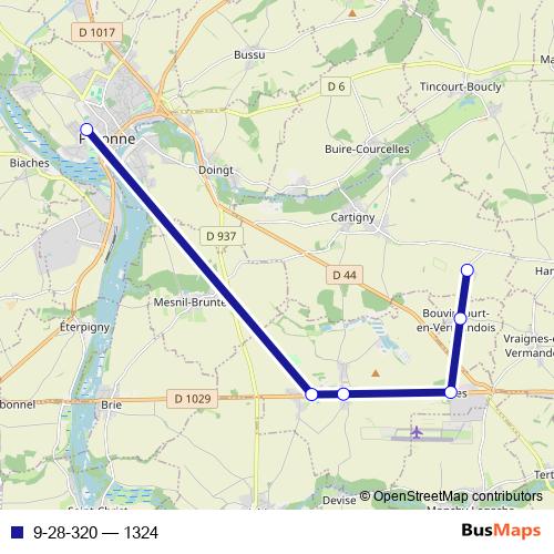 9-28-320 bus Line Map